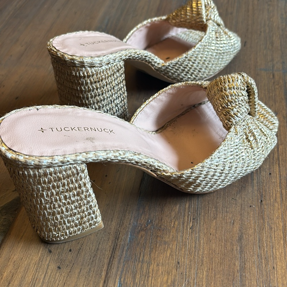 Tuckernuck gold raffia heels - Picture 3 of 7
